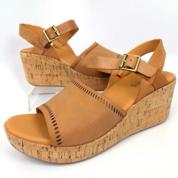 Women’s KORKS tan leather wedge sandals- Size 10 - Picture 1 of 8